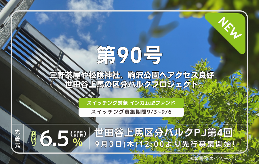 利回り不動産90号ファンド（世田谷上馬区分バルクPJ第4回）