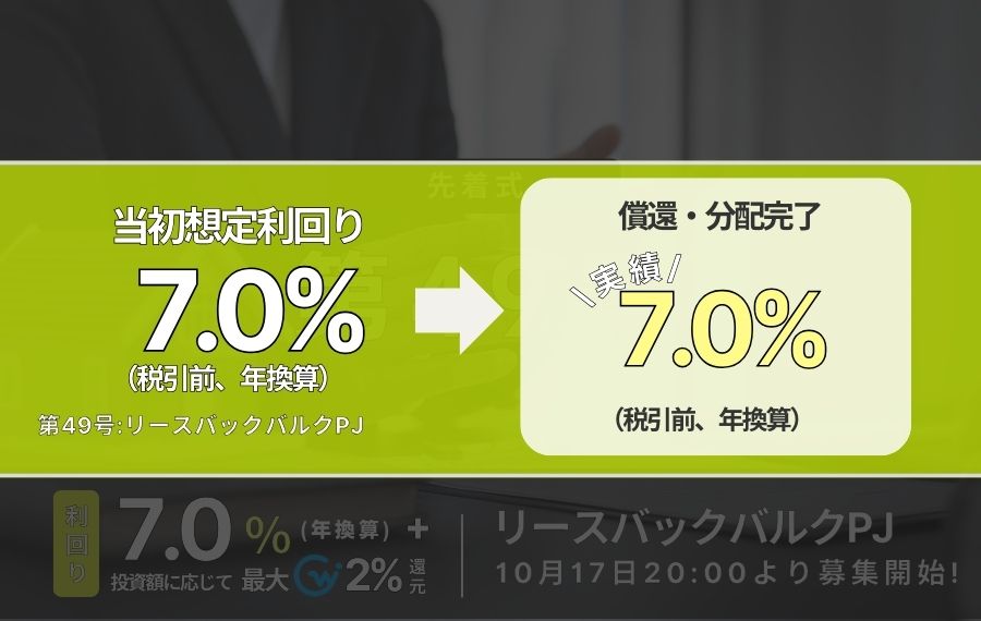 利回り不動産49号ファンド（リースバックバルクPJ）